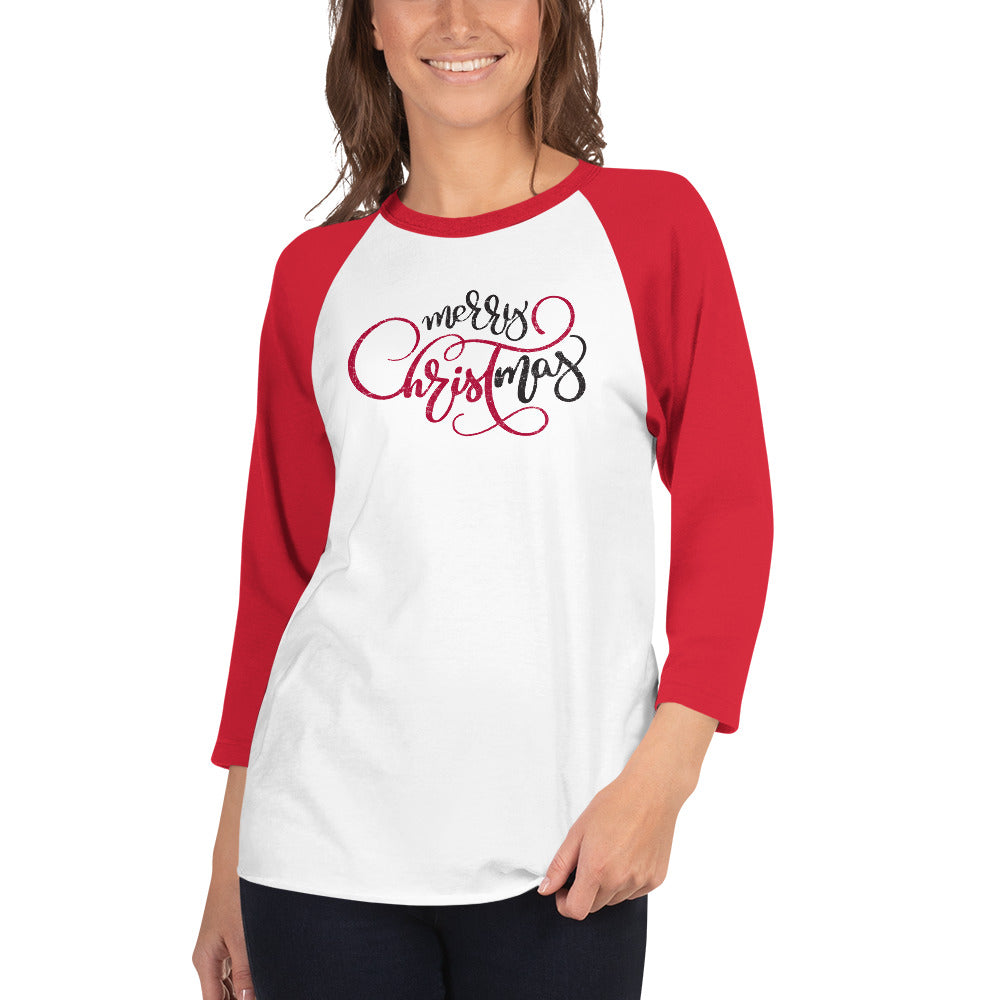 Merry Christmas - 3/4 Sleeve Raglan Tee