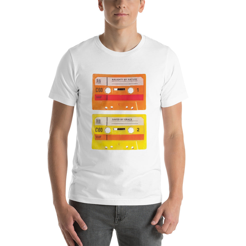 "Naughty by Nature Saved by Grace" Unisex T-Shirt